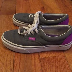 Vans Gray/Purple Tennis Shoes Women 6.5 / Men 5